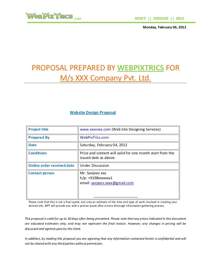 Formal Web Design Proposal Formal Web Design Proposal
