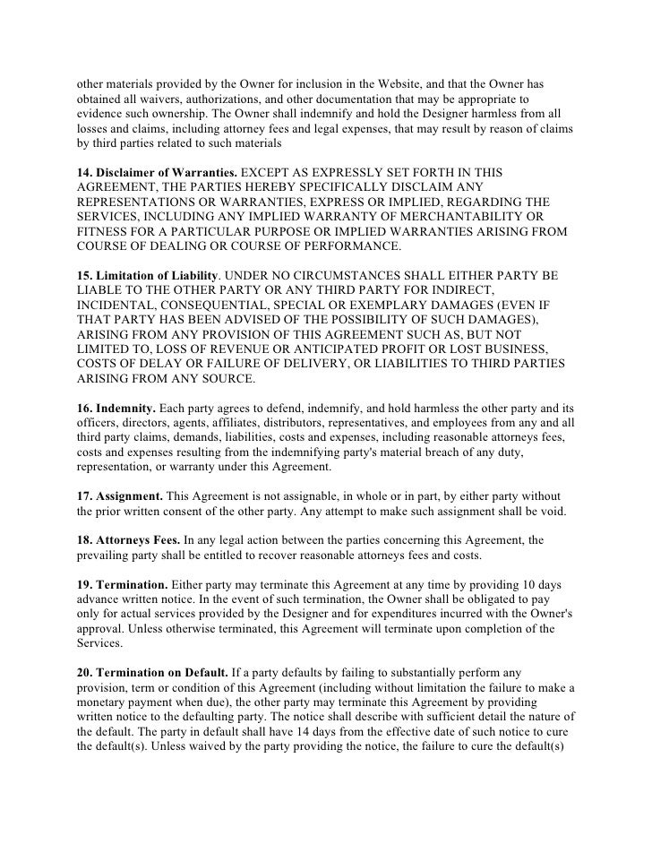 hold harmless agreement sample