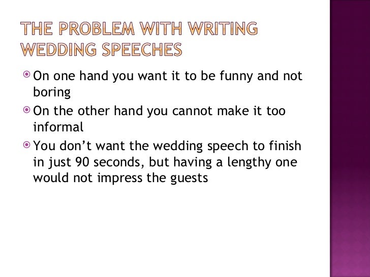 Help writing a wedding speech