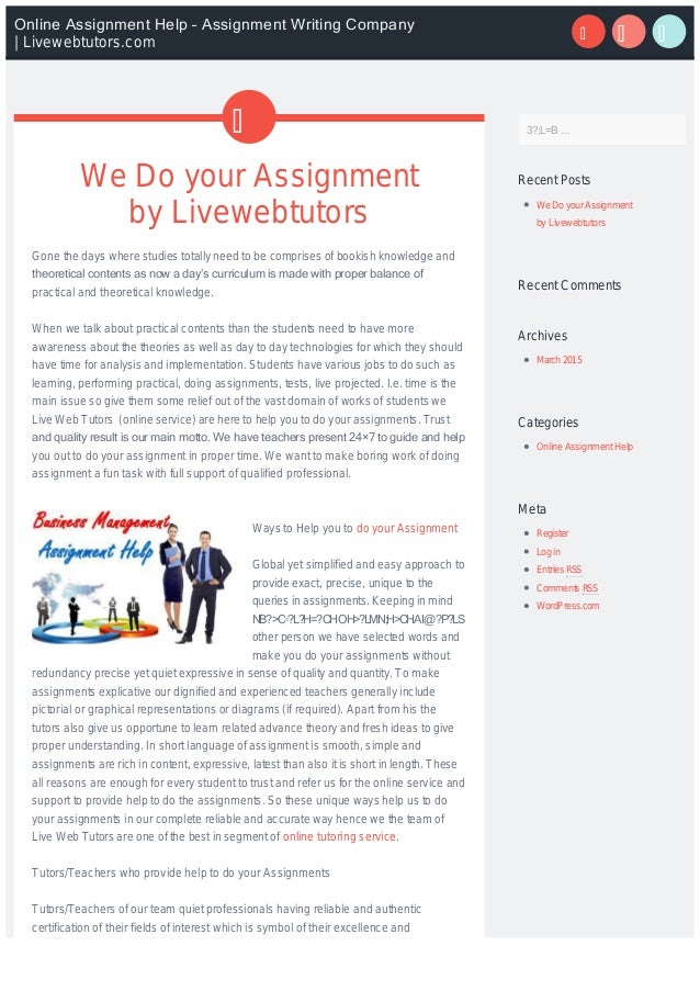 Help With Assignments Uk
