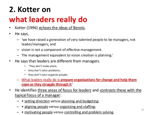 john kotter 1990 what leaders really do 1990 best of hbr what leaders really do the article reprinted here stands on its own, ofcourse, but it can also be seen as a crucial contribution to a debate that. john kotter 1990 what leaders really do 1990 best of hbr what leaders really do the article reprinted here stands on its own, ofcourse, but it can also be seen as a crucial contribution to a debate that.