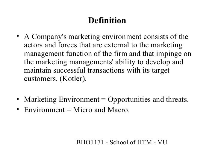 the marketing environment consists of the The marketing environment the marketing environment of a firm consists of 2 different parts, the micro-environment, and the macro-environment the micro environment of a firm is all the actors within a firm which affects its. the marketing environment consists of the The marketing environment the marketing environment of a firm consists of 2 different parts, the micro-environment, and the macro-environment the micro environment of a firm is all the actors within a firm which affects its.