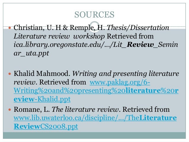Literature review of research articles
