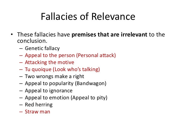 irrelevant thesis fallacy exles week 7 faulty reasoning version irrelevant thesis fallacy exles week 7 faulty reasoning version