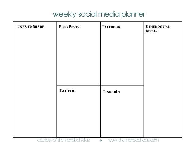 Weekly Social Media Planner
