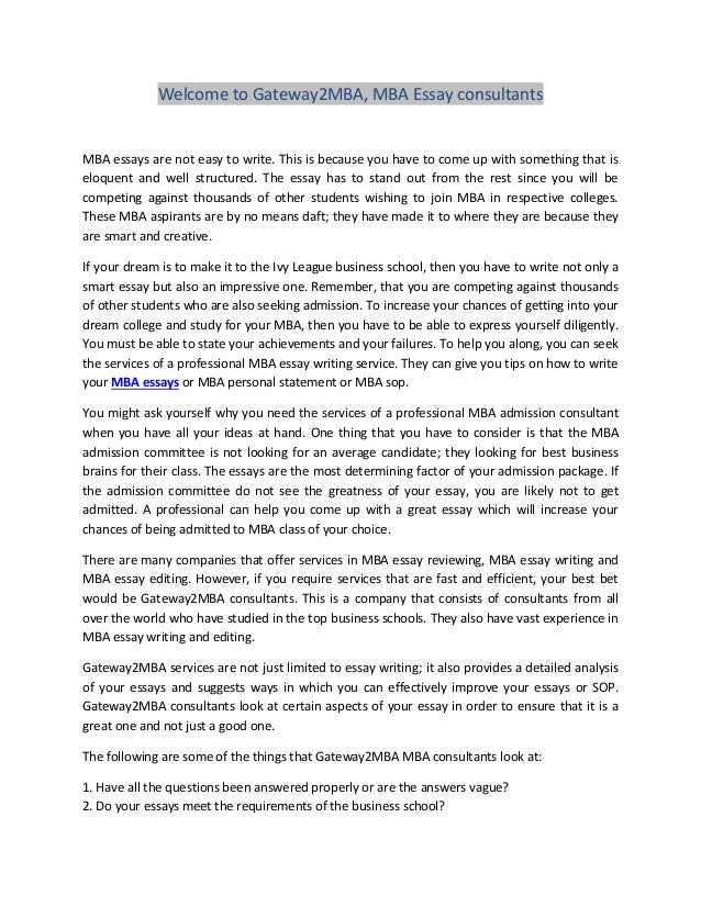 How to write an mba essay