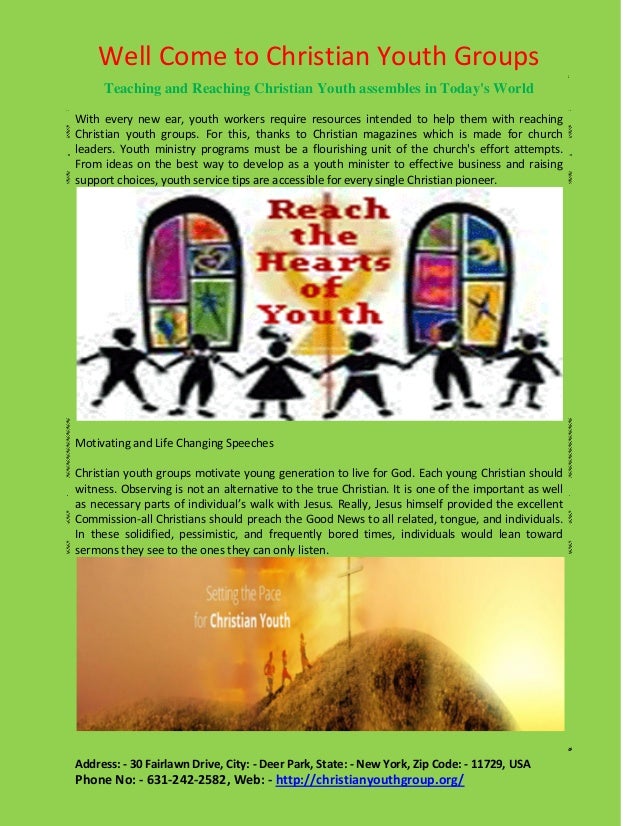Well come to christian youth groups