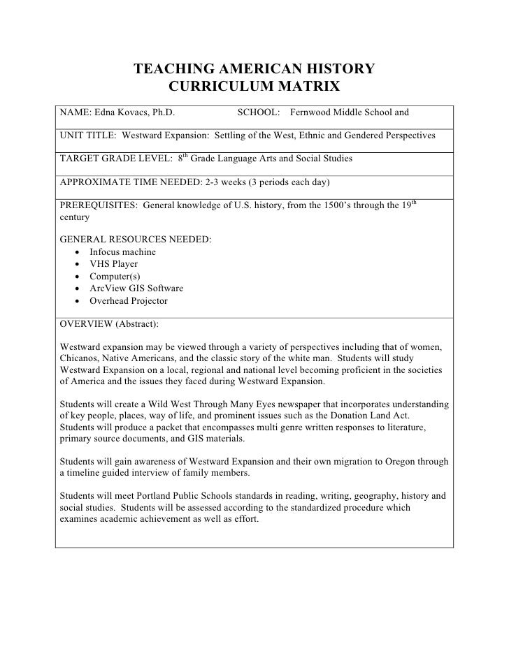 Westward Expansion by Edna Kovacs, Ph.D.