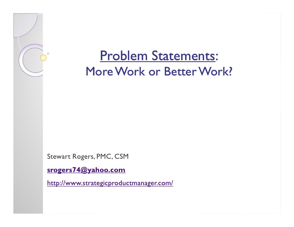 writing a problem statement writing a problem statement