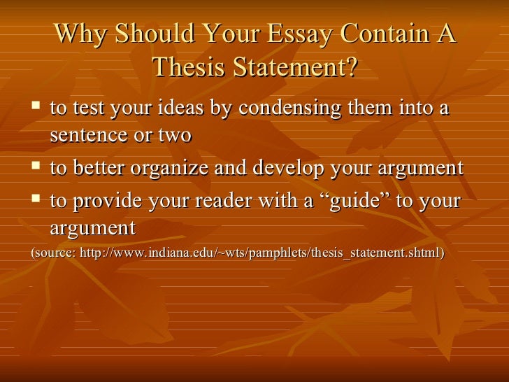 Thesis Statements - The Writing Center