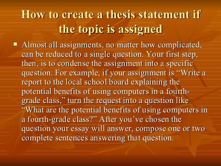 Thesis Statements - The Writing Center