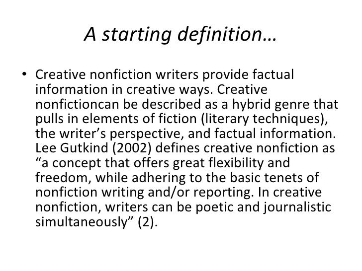 Creative nonfiction writing