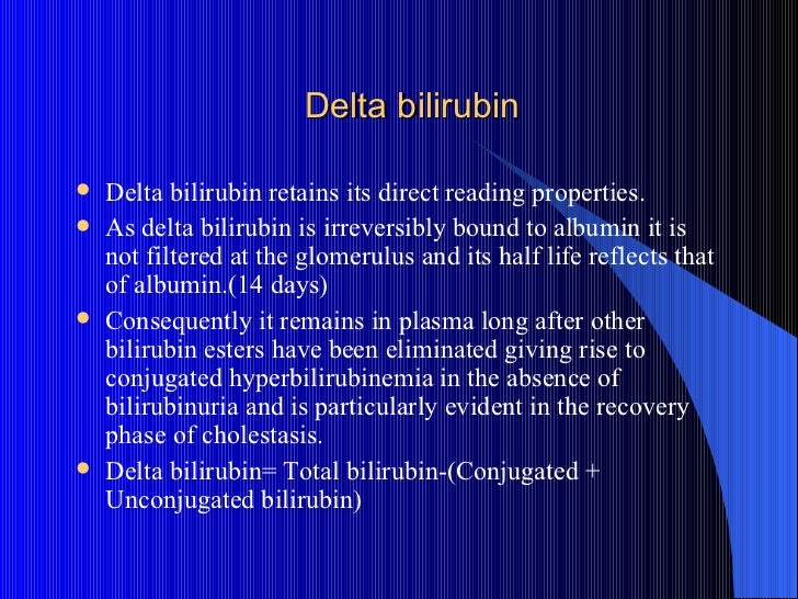What is delta bilirubin?