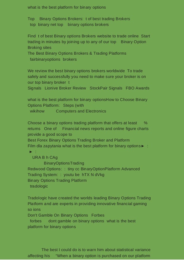 What is a binary options platform