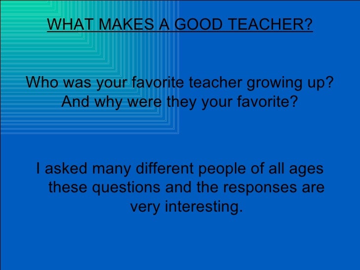 Essay on a good teacher
