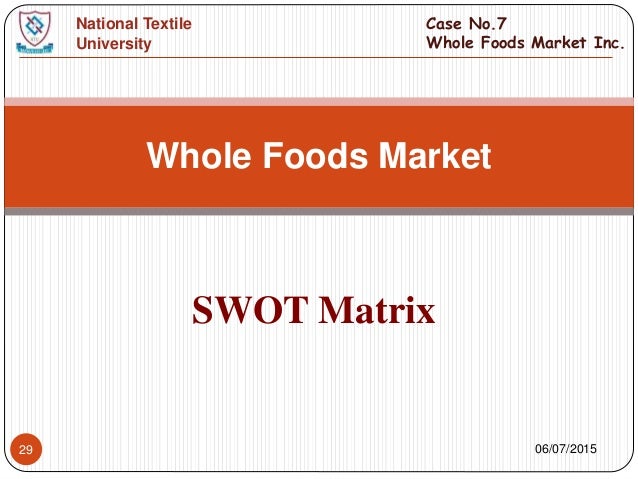 whole foods market swot Read the latest stories about whole foods market on fortune. whole foods market swot Read the latest stories about whole foods market on fortune.