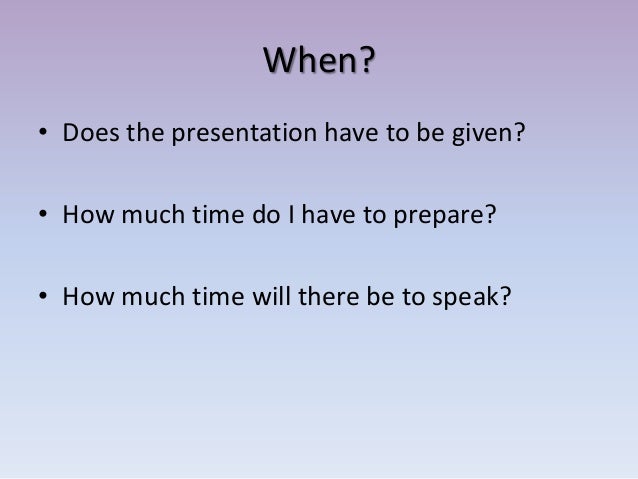 Have presentation