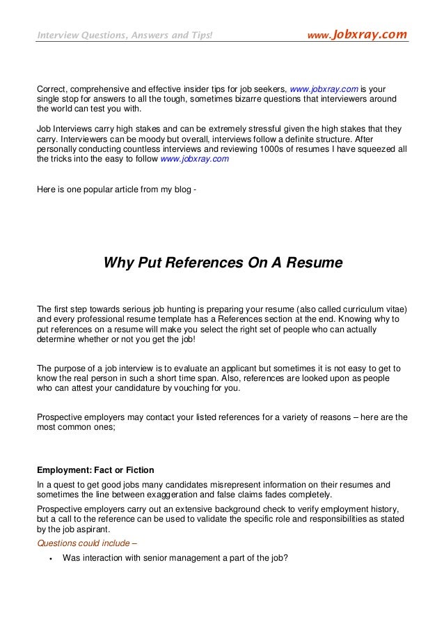 How to add references to your resume