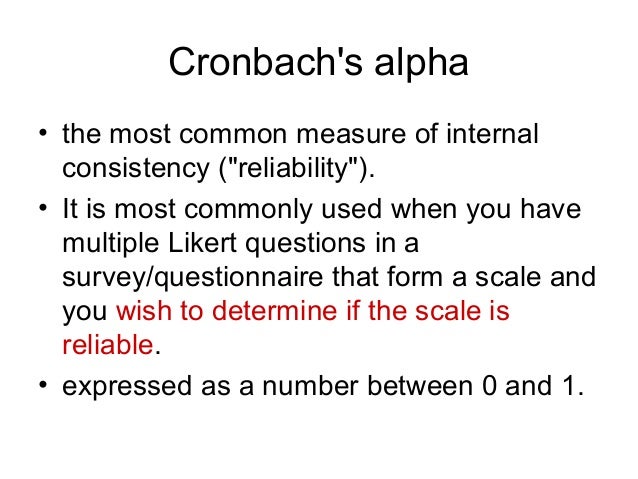 reporting cronbach alpha reliability