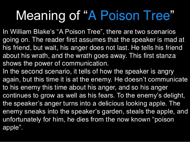 an analysis of a poison tree by william blake an analysis of a poison tree by william blake