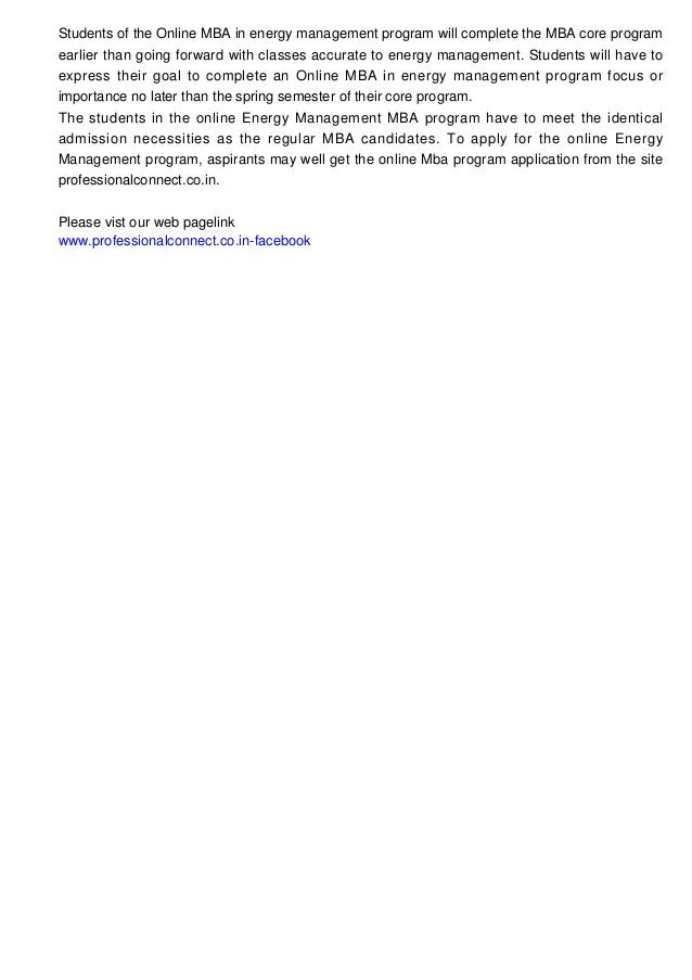 Work on getting your MBA degree in energy management net through Proâ¦