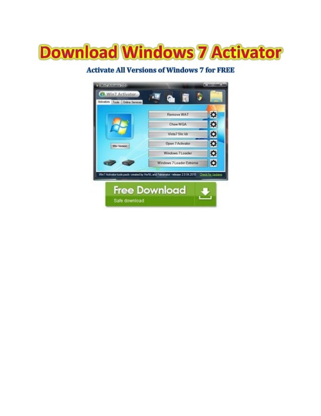 Windows 7 Genuine Activator For All Editions Working Hard
