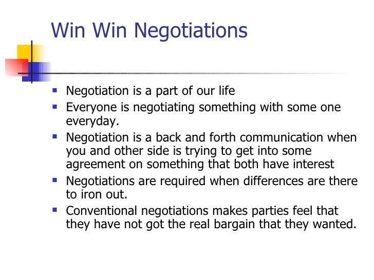 Win Win Negotiations