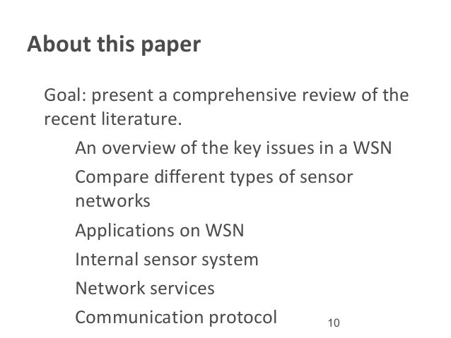 literature review of wsn
