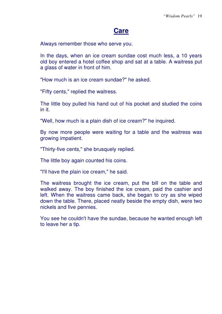 Wisdom Pearls Short Inspiring Stories