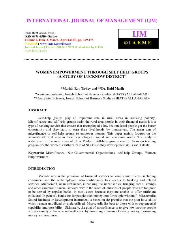 Dissertation on self help group