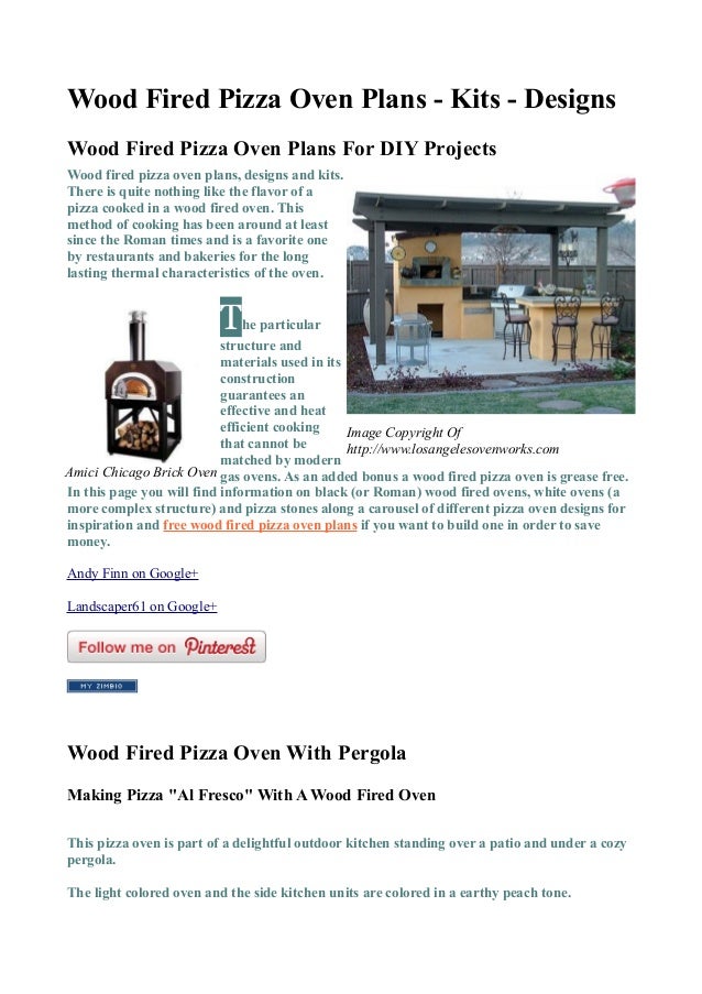 Wood Fired Pizza Oven Plans