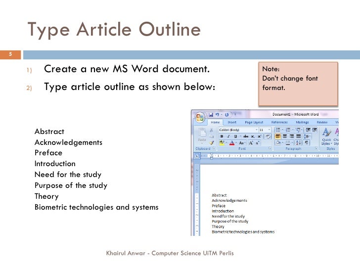How to format a word document for a thesis
