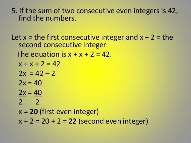 word problems with consecutive integers worksheet 3 answer key