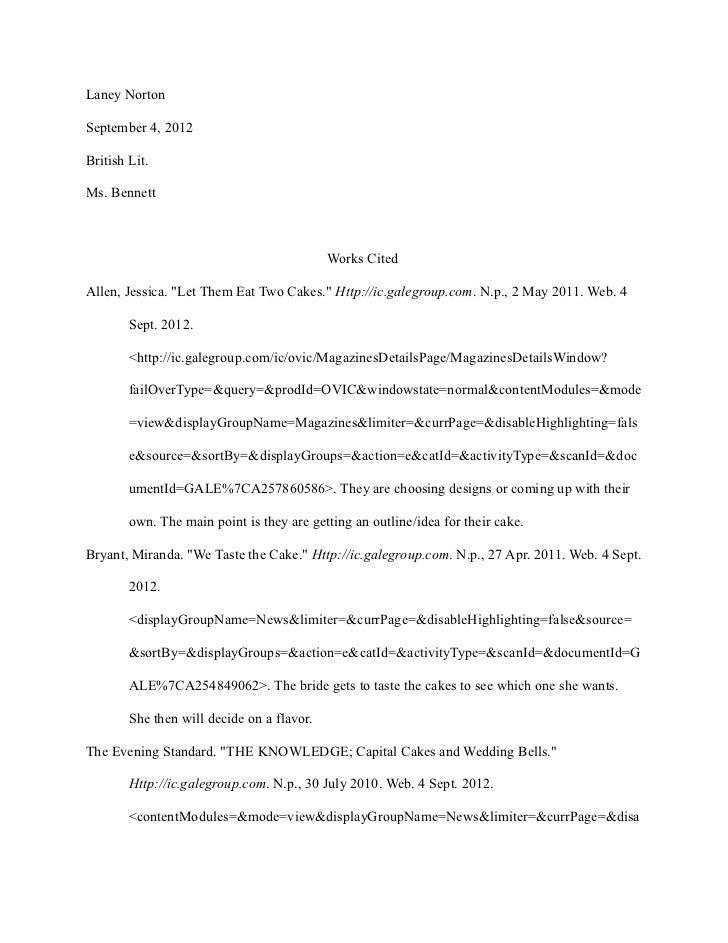 Work cited essay