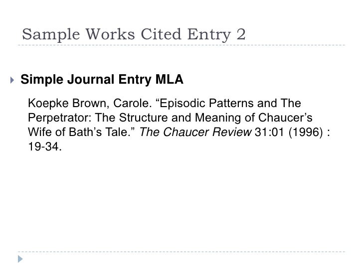 works cited guidelines work cited entry