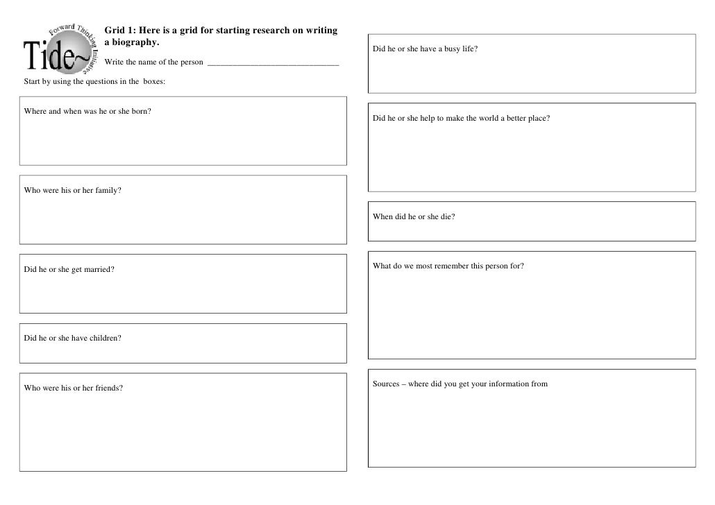 Worksheet biography