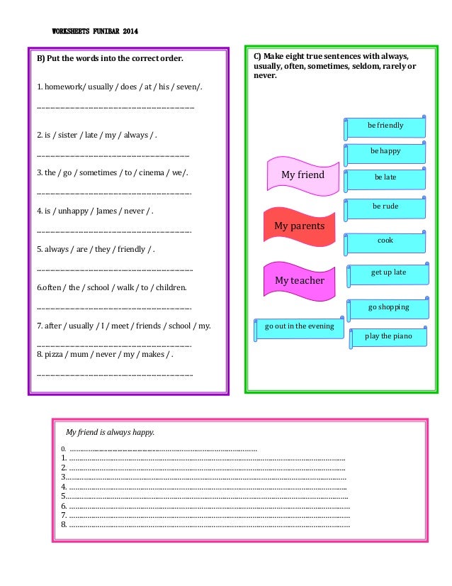 Worksheets 8°