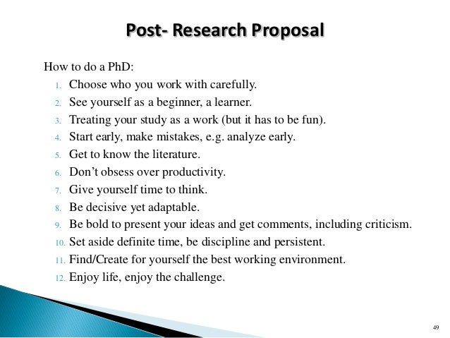 How To Write A Research Proposal For Phd Admission