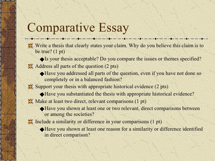 Writing comparison essay example
