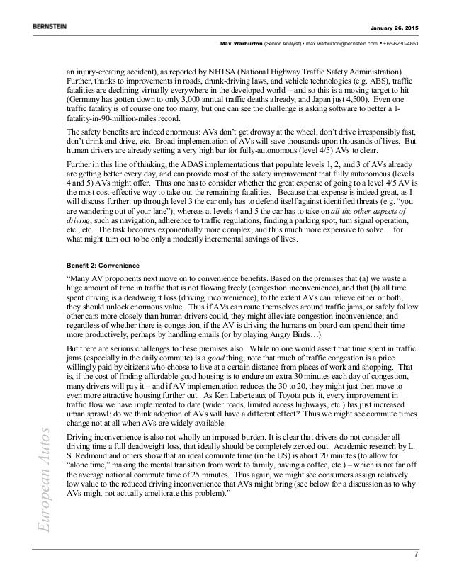 autonomous cars essay This sample expository essay will cover recent advances in self-driving cars, as well as the current companies and autonomous vehicles on the road. autonomous cars essay This sample expository essay will cover recent advances in self-driving cars, as well as the current companies and autonomous vehicles on the road.