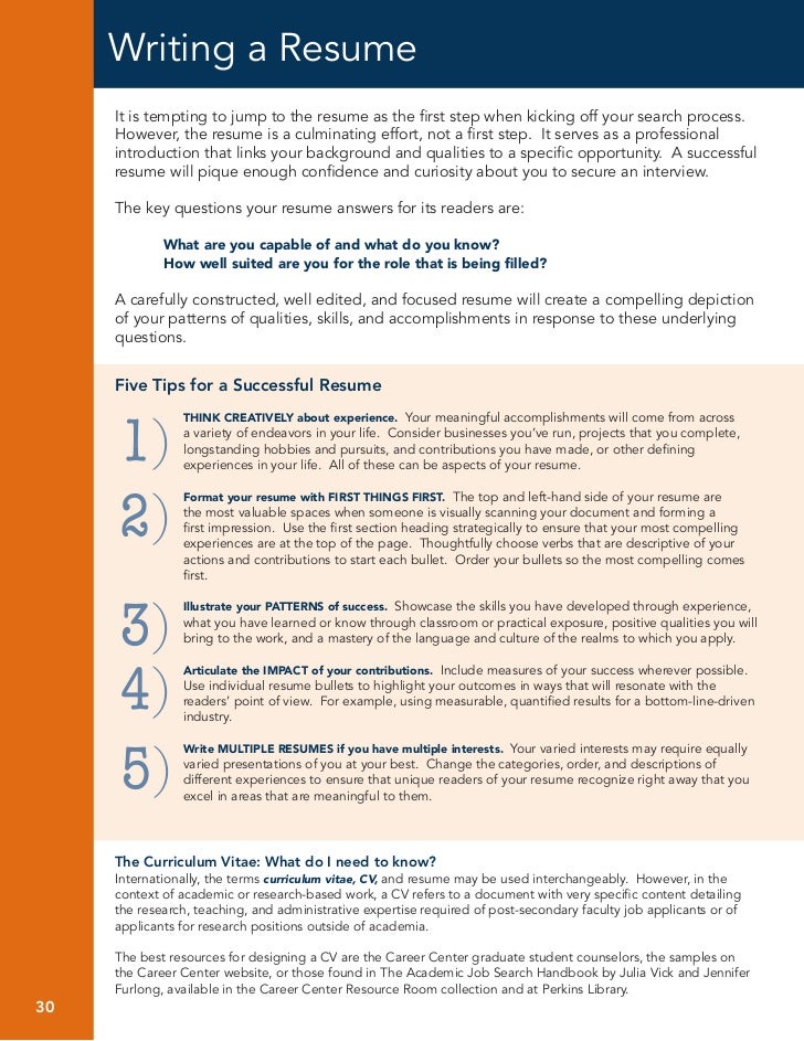 resume writing for your first job