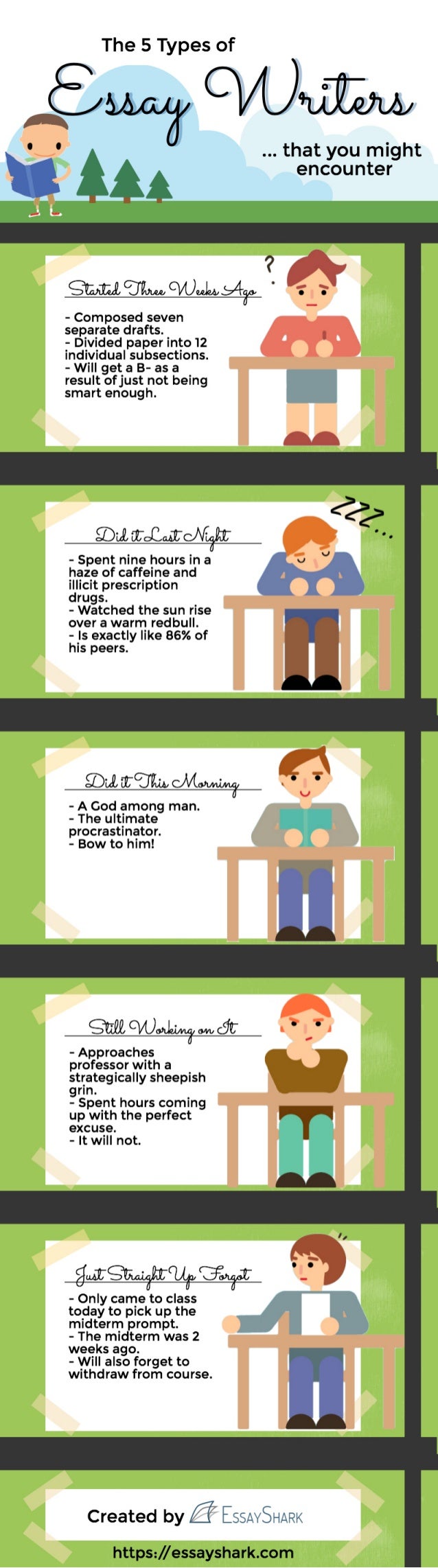 What are the five types of essays
