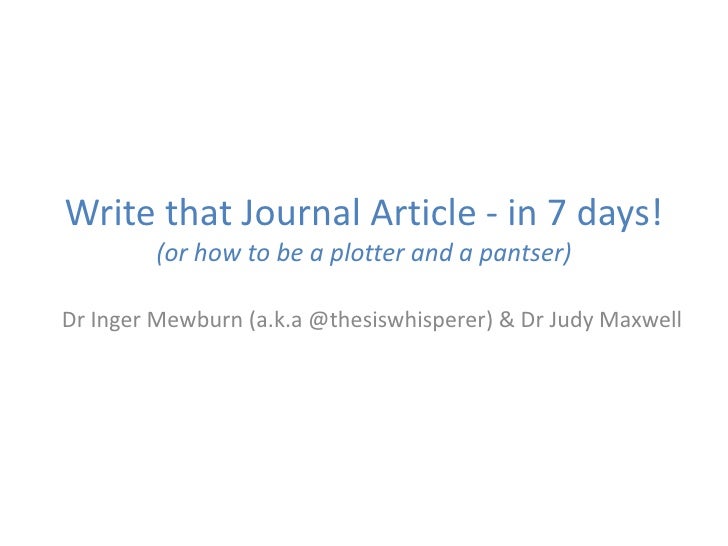 how to write a good journal article how to write a good journal article