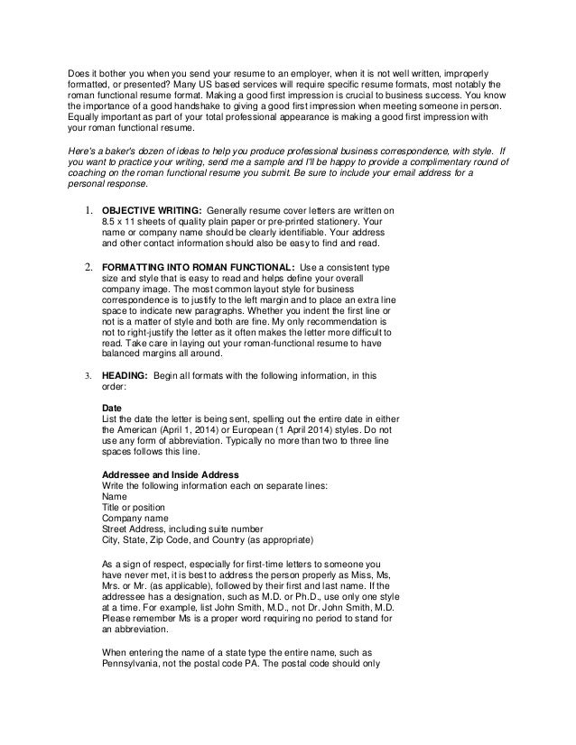 functional resume style