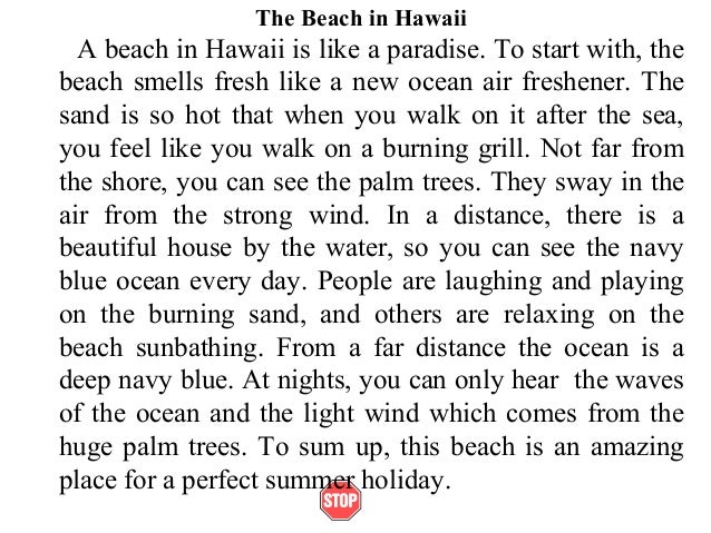 Narrative essay example beach