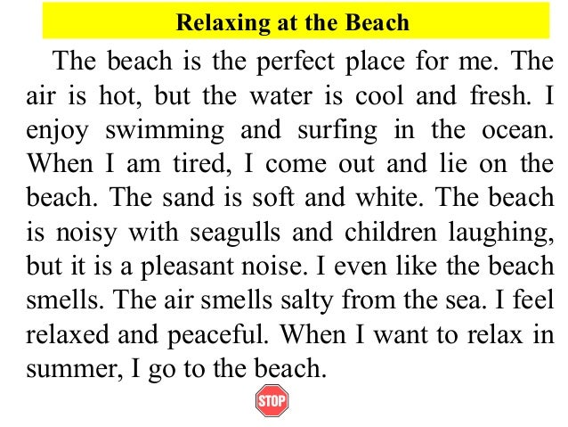 Descriptive essay on a trip to the beach