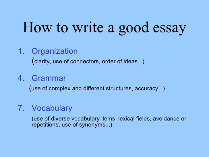 General rules for writing an essay