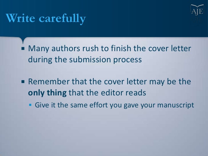 how to write a cover letter for journal article submission