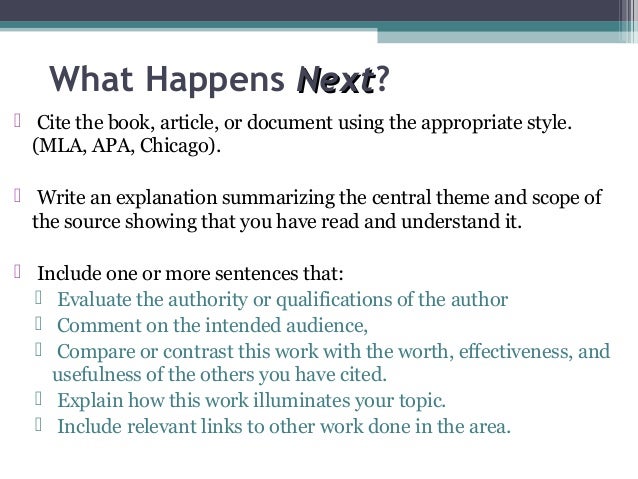 Purchase annotated bibliography