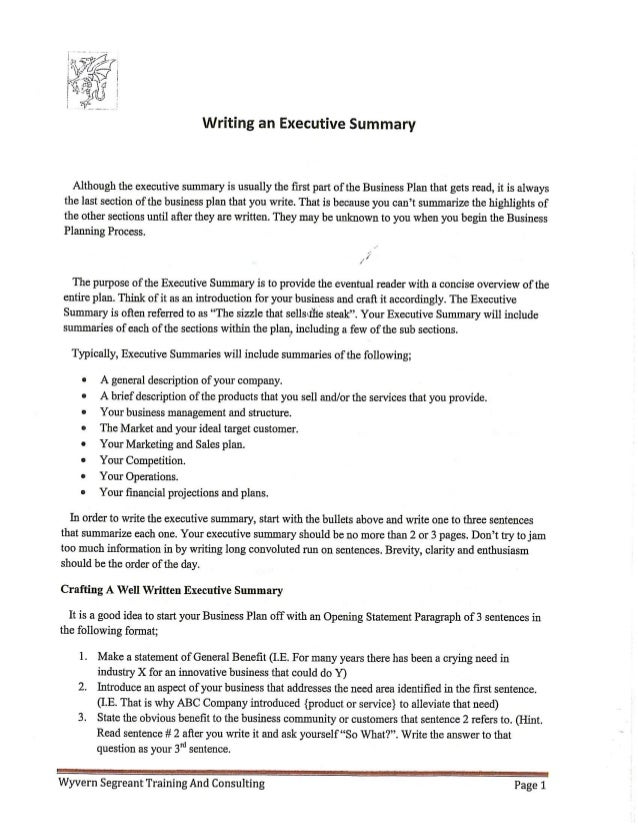 Writing Good Executive Summaries